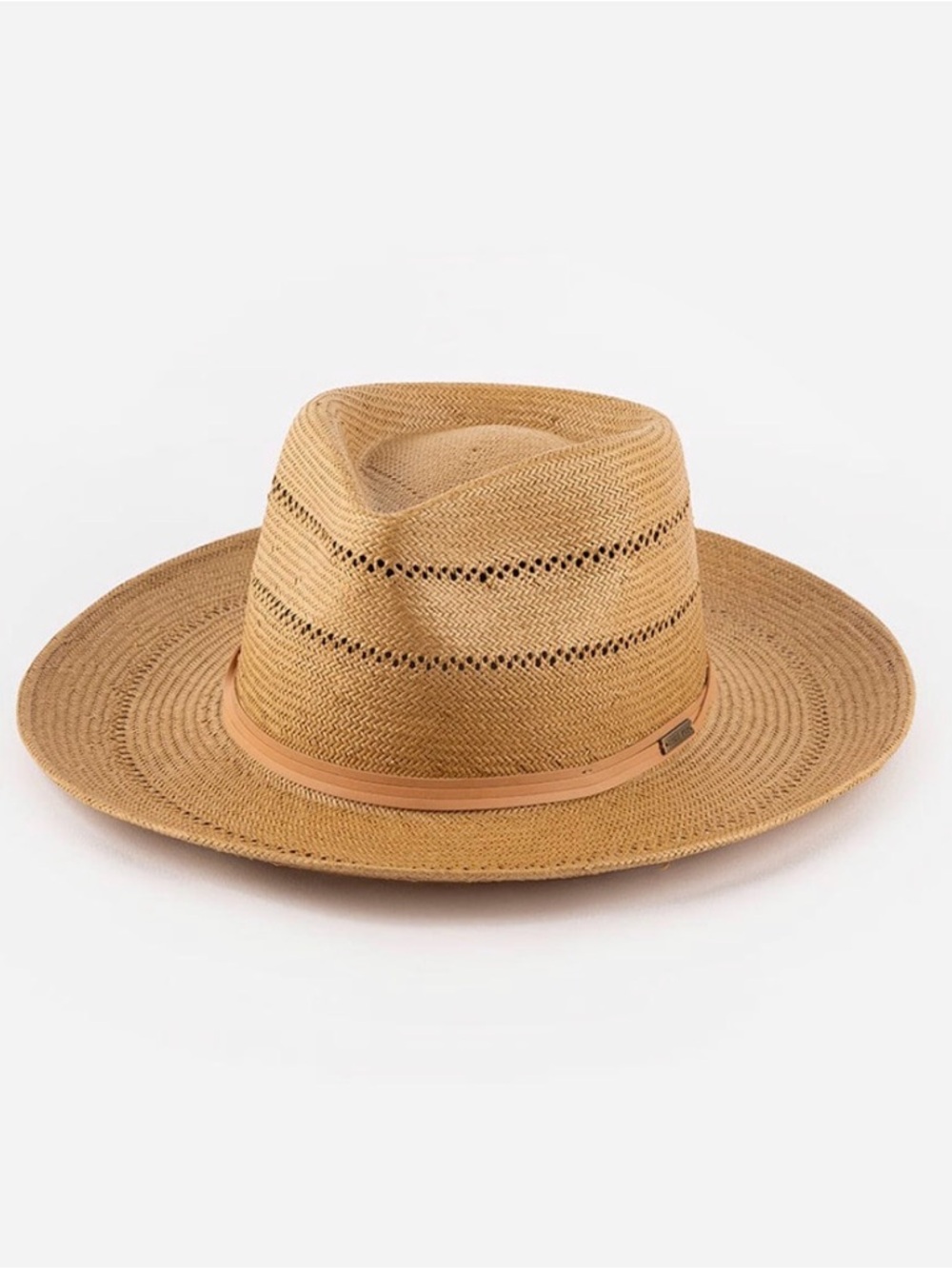 Gigi Pip Arlo Rancher Straw Fedora Hat Honey Wide Brim Boho Western NWT